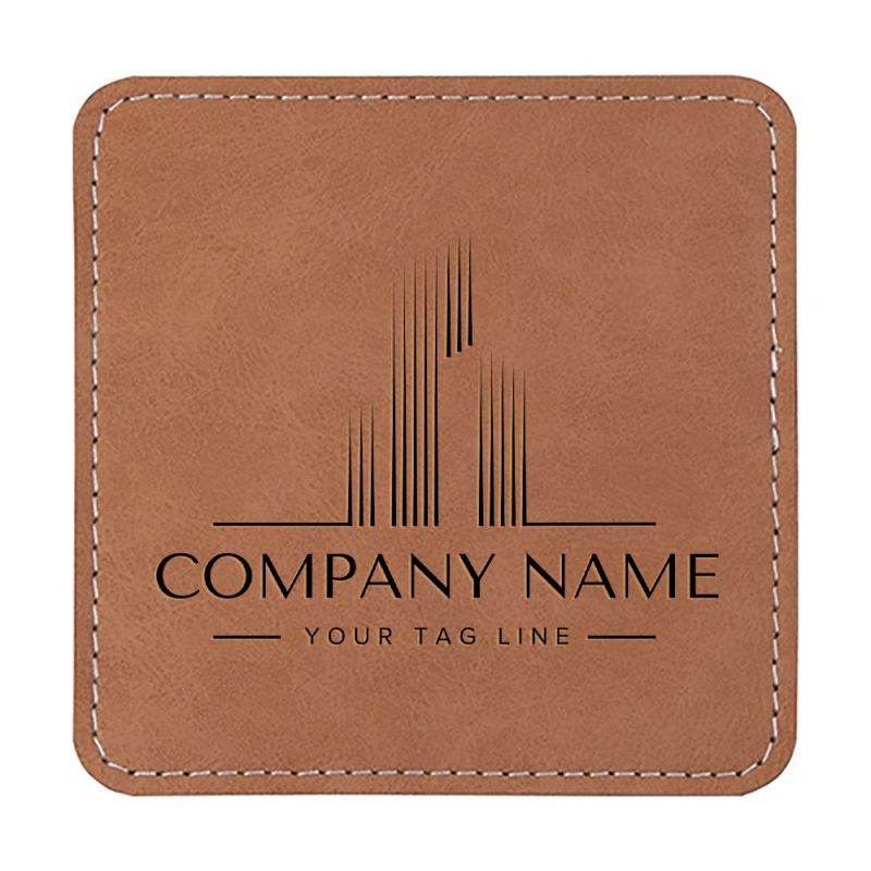 Promotional Brown Coasters Square Leather 4 Pack Promotional Brown Coasters Square Leather 4 Pack