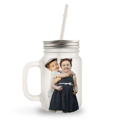 Personal Glass Mason Jar With Handle, Lid, and Straw - Image 2