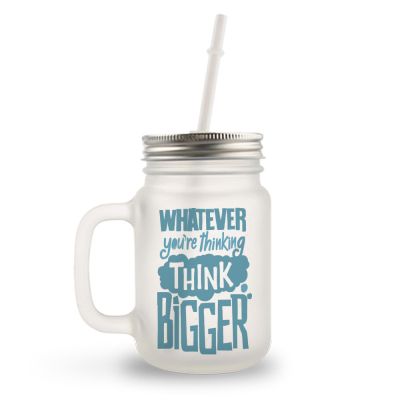 Personal Glass Mason Jar With Handle, Lid, and Straw - Image 3