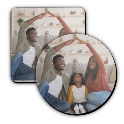 Everyday Round or Square Textured Hardboard Coasters - Image 2